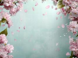 Blooming spring cherry blossom flowers photo