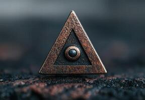 Mysterious triangular symbol with an eye photo