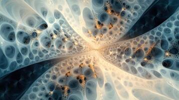 Illuminated fractal patterns with intricate symmetry and layered depth. Light shadow 3d pattern photo