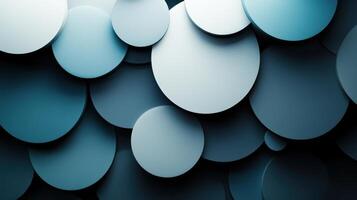 Layered 3D circles with dimensional shadows, bold and artistic interplay. Light shadow 3d pattern photo