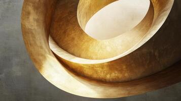 Eye-catching spiral with shadows, abstract and fluid architectural form. Light shadow 3d pattern photo