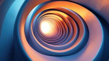 3D spiral structure with side lighting, dynamic shadows and striking depth. Light shadow 3d pattern photo