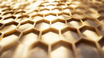 Illuminated honeycomb geometry, highlights enhancing structure and style. Light shadow 3d pattern photo