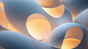 Softly lit organic shapes, gradients highlighting texture and fluidity. Light shadow 3d pattern photo