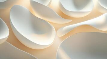 Gentle light and shadow on smooth 3D curves, serene and graceful design. Light shadow 3d pattern photo