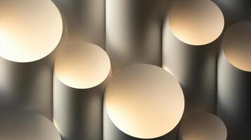 Cylindrical shapes with side lighting, creating concentric shadows and depth. Light shadow 3d pattern photo