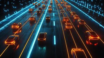 Robotic cars sharing data streams, showcasing advanced V2V communication. Robotic cars photo