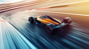 High-tech autonomous car racing, blending innovation with speed and precision. Robotic cars photo