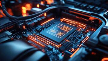 Robotic car core technology, microchip processing data and updates. Robotic cars photo