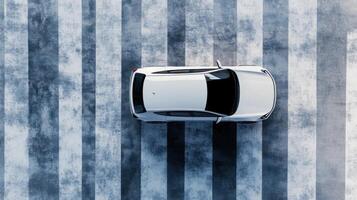Autonomous car parking in urban setting, showcasing precise and flawless control. Robotic cars photo