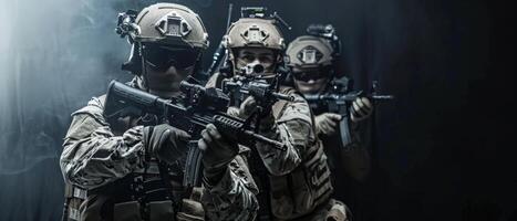 Special forces soldiers in action photo