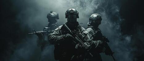 Special forces soldiers in action photo