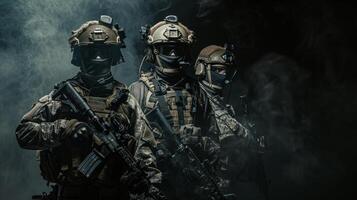 Special forces soldiers in action photo