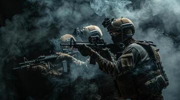 Special forces soldiers in action photo