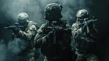 Special forces soldiers in action photo