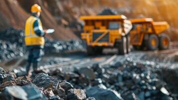Mining engineer at work photo