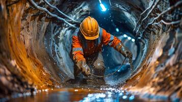 worker in the sewer photo