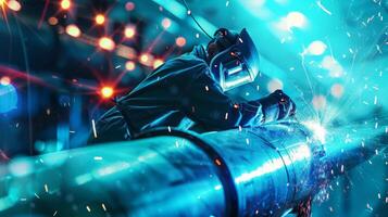 Industrial welder at work. photo
