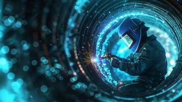 Welding. Welder at work. photo
