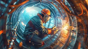 Welding. Welder at work. photo