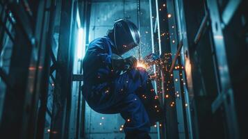 welder working in the factory photo