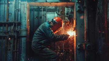 welder working in the factory photo