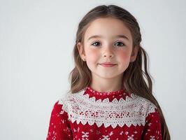 A little girl in a red sweater photo