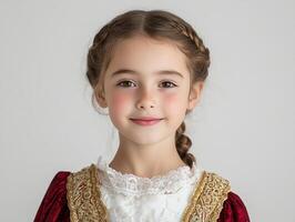 A little girl in a medieval costume photo