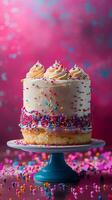 Cake design, featuring elegant frosting, vibrant colors, and modern decoration, suitable for celebrations, photography photo