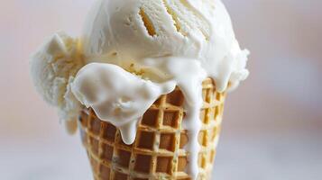 Close-up of a dairy-free ice cream scoop, showing the fine texture and smooth surface, picture photo