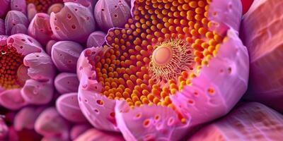 Microscopic image of pollen grain showing detailed outer texture and structure, picture photo