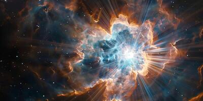 Planetary nebula with central white dwarf and ionized gas shell, picture photo