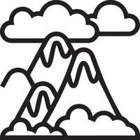 Mountains and clouds icon illustration vector