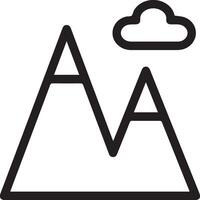 A mountain with clouds and a cloud vector