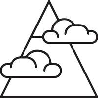 Clouds and mountain icon illustration vector