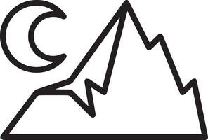 A mountain with a moon and a c in the middle vector
