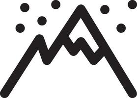 A black and white mountain with snow falling from it vector