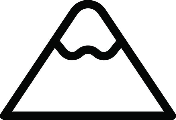 A triangle with a mountain on it