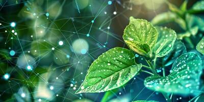 Intelligent plant health monitor using AI algorithms to analyze leaf condition and growth patterns, photorealistic photo