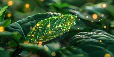 Intelligent plant health monitor using AI algorithms to analyze leaf condition and growth patterns, picture photo