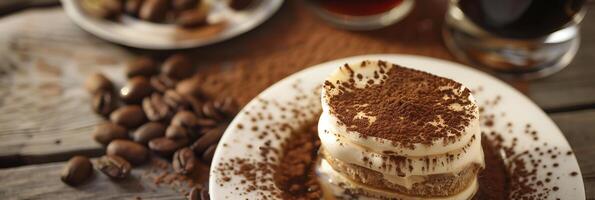 Global dessert, Italian tiramisu with a twist of Irish cream liqueur, photo