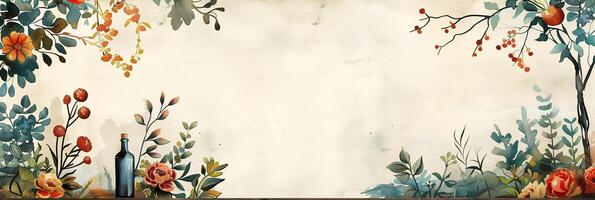 Vintage table card design on a white background, photo