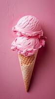 Ice cream, summer vibes, plain background, picture photo