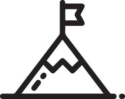 A mountain with a flag on top of it vector