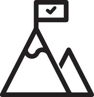 A mountain with a flag and a check mark on it vector