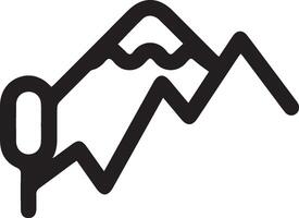 A black and white mountain icon vector