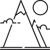 Mountains and clouds line icon vector