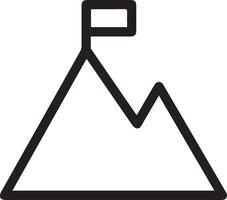 A mountain with a flag on top of it vector