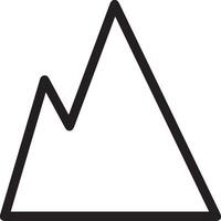 A mountain icon with a triangle shape vector