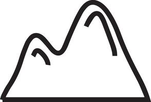 A mountain icon with a line drawing of a mountain vector